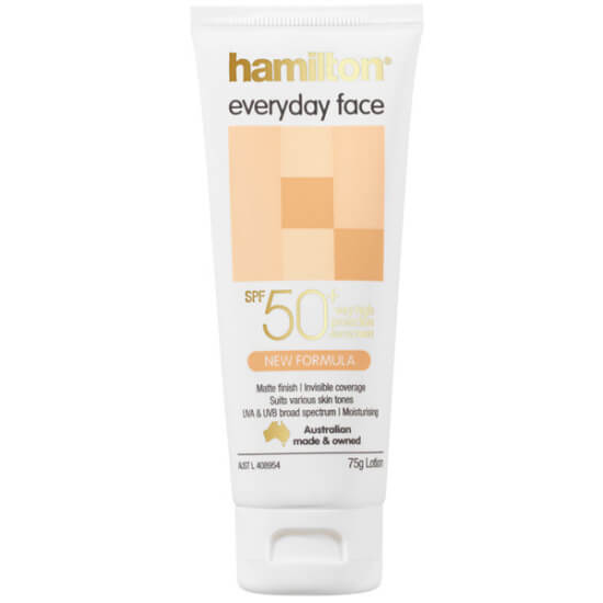 Hamilton Everyday Face SPF 50 Mat 75 gr yüz güneş kremi, UVA UVB koruma, Aloe Vera ve E vitamini içeren mat bitişli- 1