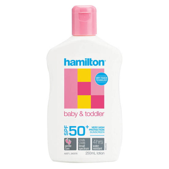 Hamilton Toddler Lotion SPF50 250 ml çocuk güneş losyonu Aloe Vera E vitamini parfümsüz 6 ay+ bebek çocuk UVA UVB- 1
