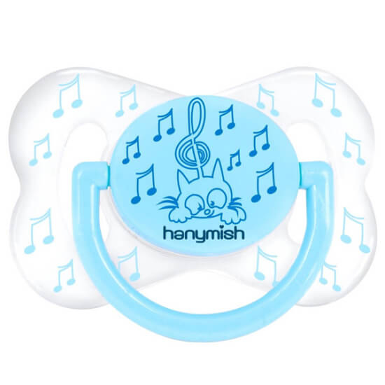 Hanymish 109 şeffaf damaklı emzik No1 mavi 0-6 ay bebekler için ergonomik tasarım emzik- 1