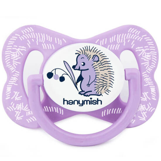 Hanymish Happy damaklı emzik No3 mor 18+ ay bebek emziği ortodontik damaklı uç koruyucu kapaklı- 1