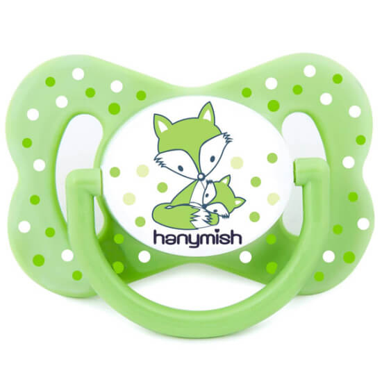 Hanymish Happy damaklı emzik No3 yeşil 18+ ay ortodontik silikon uç BPA free air sistem kelebek gövde hava kanallı- 1