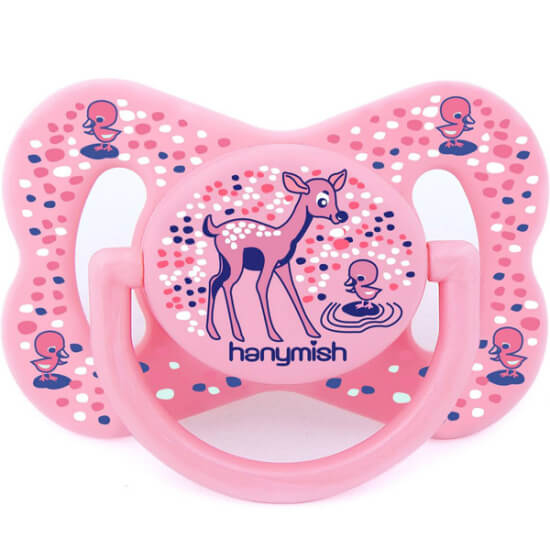 Hanymish Joy damaklı emzik No1 pembe 0-6 ay BPA free silikon ortodontik uç air sistem kelebek gövde hava kanallı- 1