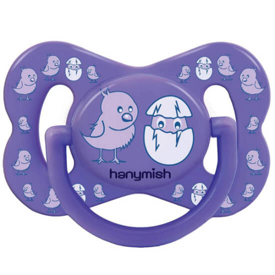 Hanymish Joy damaklı emzik No3 mor 18+ ay doğal yumuşak kokusuz ortodontik bebek emziği ergonomik tasarım- 1