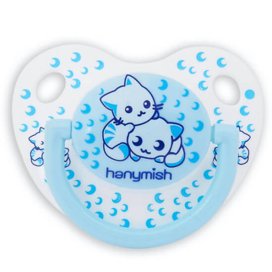 Hanymish Mini damaklı emzik No2 mavi 6-18 ay için doğal yumuşak kokusuz bebek emziği- 1