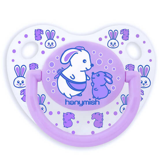 Hanymish Mini Damaklı Emzik No2 mor 6-18 ay için mini damaklı doğal yumuşak kokusuz bebek emziği- 1
