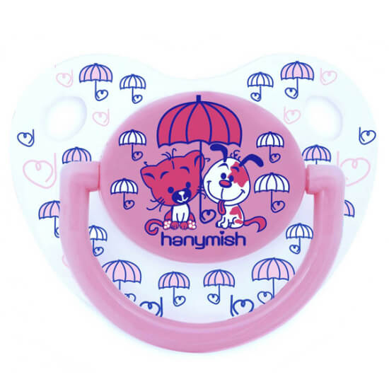 Hanymish Mini Damaklı Emzik No3 pembe 18+ ay için mini damaklı doğal yumuşak kokusuz bebek emziği- 1