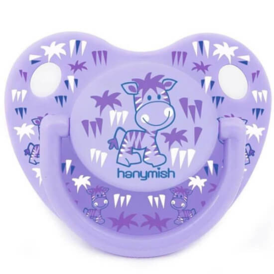 Hanymish Rainbow silikon damaklı emzik No1 mor, ortodontik damak yapısı, silikon uçlu bebek emziği- 1