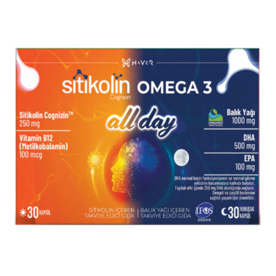  Haver Sitikolin Omega 3 Allday 60 Yumuşak Kapsül - 1