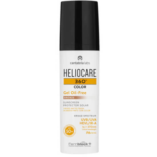Heliocare 360 Gel Oil Free Bronze SPF 50 50 ml renkli mat bitişli yağsız güneş koruyucu jel UVA UVB koruma- 1