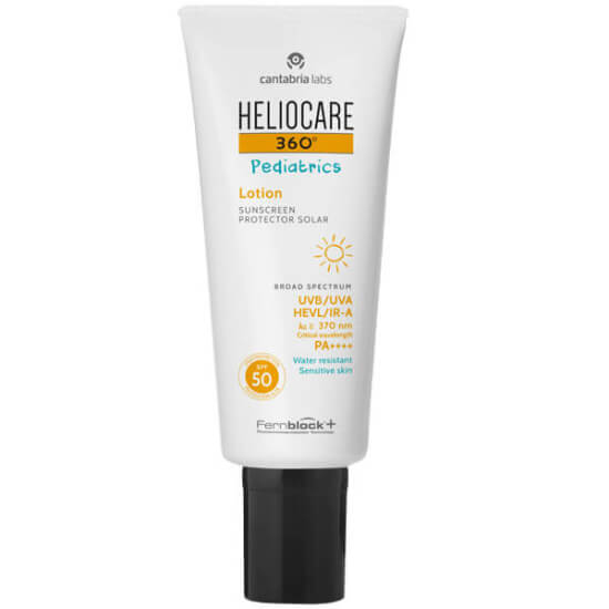 Heliocare 360 Pediatrics güneş losyonu SPF 50 200 ml, çocuklara uygun UV görünür ışık IR koruma, yeşil çay C E vit- 1
