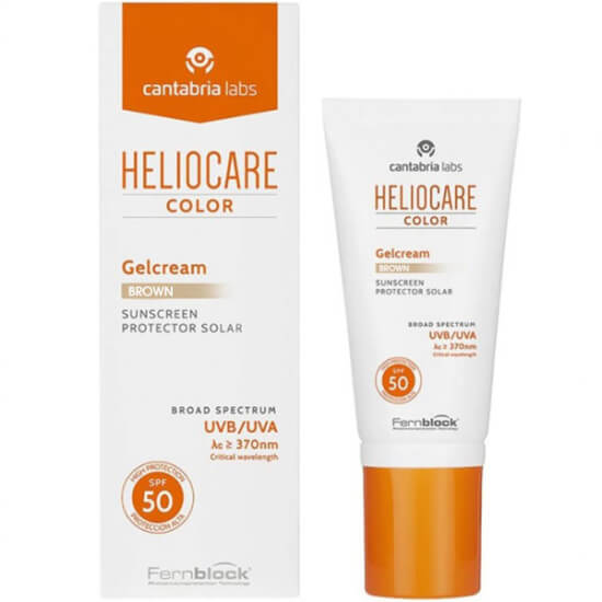 Heliocare Color SPF 50 Jel Cream Brown 50 ml renkli güneş kremi, Fernblock, pantenol, E vitamini, UVA UVB koruma- 1