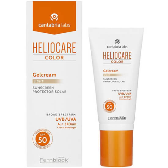 Heliocare Color SPF 50 Light 50 ml renkli jel güneş kremi, UVA UVB koruma, yağsız, Fernblock, yeşil çay- 1