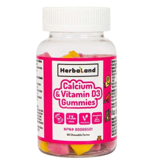 Herbaland Gummies for Kids Calcium with Vitamin D3 60 Çiğnenebilir Form