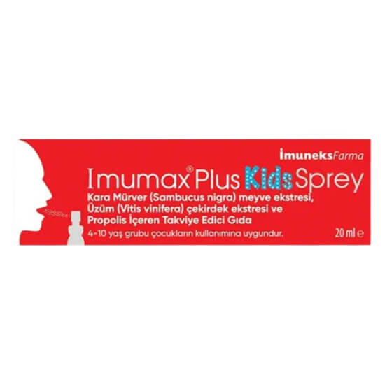 İmuneks İmumax Kids sprey 20 ml boğaz spreyi 3 yaş üzeri çocuklar için pratik ağız spreyi takviye edici gıda- 1
