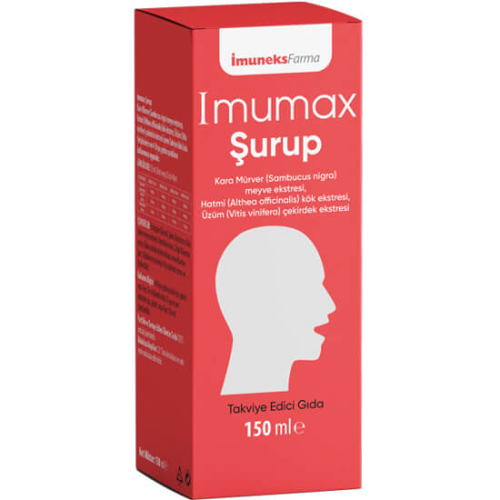 İmuneks İmumax şurup 150 ml, kara mürver ekstresi 960 mg, hatmi kök 300 mg, üzüm çekirdek 132 mg- 1