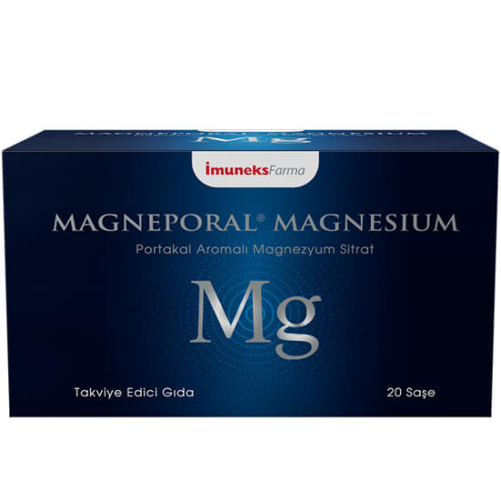 İmuneks Magneporal Magnezyum 20 saşe 250 mg magnezyum sitrat portakal aromalı suda çözünen takviye- 1
