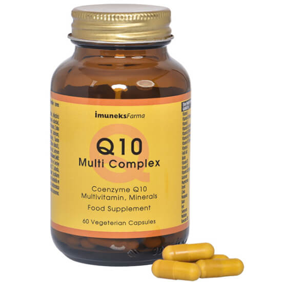 İmuneks Q10 Multi Complex 60 kapsül multivitamin; C vitamini 80 mg, Koenzim Q10 10 mg, A D3 E B vitaminleri- 1