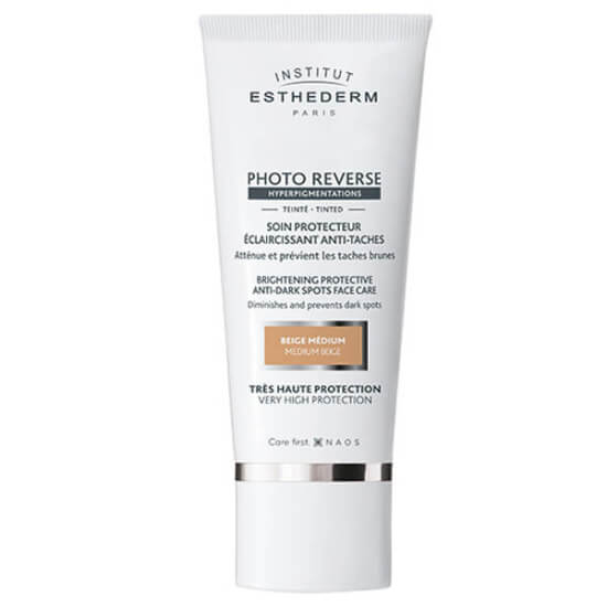 Institut Esthederm Photo Reverse Tinted Medium Beige 50 ml renkli güneş kremi leke karşıtı suya ve tere dayanıklı- 1