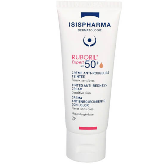 Isispharma Ruboril Expert SPF 50 renkli krem 40 ml kızarıklık ve kılcal damar bakımı, nemlendirici güneş koruma- 1
