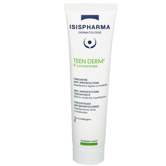 Isispharma Teen Derm K Concentrate 30 ml krem jel, yağlı akneli ciltler için konsantre bakım, parlama karşıtı peeling etkili- 1