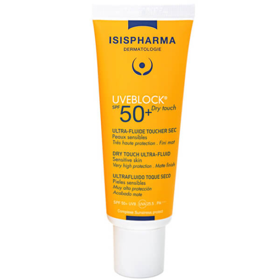 Isispharma Uveblock Dry Touch SPF 50 40 ml yağsız matlaştırıcı güneş kremi tüpü UVA UVB geniş spektrum koruma- 1