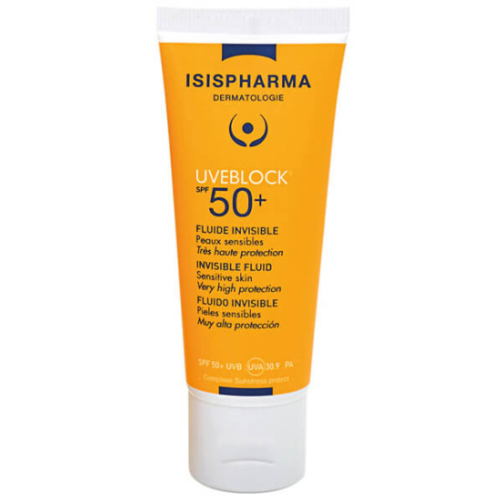 Isispharma Uveblock Invisible Fluid SPF50 40 ml güneş koruyucu akışkan, yağsız, hızlı emilen, su ve tere dayanıklı- 1