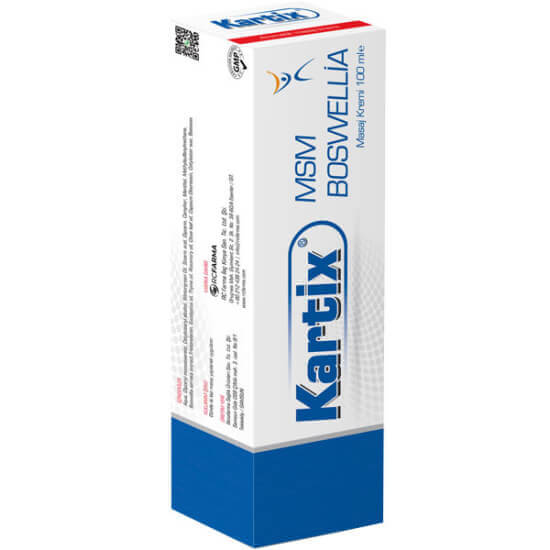 Kartix MSM Boswellia masaj kremi 100 ml tüp kutu Boswellia Serrata MSM aromatik yağlar içeren krem- 1