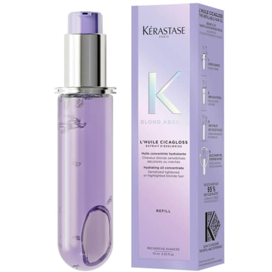 Kerastase Blond Absolu Huile Cicaextreme saç bakım yağı 75 ml parlaklık veren refill şişe sarı seri- 1