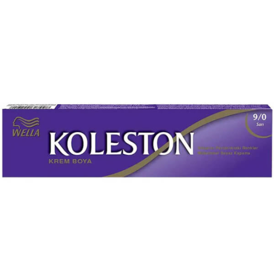 Koleston Tüp 9.0 sarı saç boyası tüp form, uzun süre kalıcı renk, beyaz kapatma desteği, yoğun pigment- 1