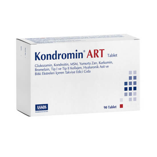 Kondromin ART 90 tablet glukozamin sülfat 1500 mg kondroitin sülfat 1500 mg MSM hyaluronik asit kolajen- 1