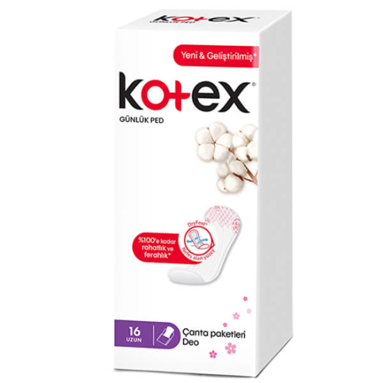 Kotex Günlük Ped Uzun 16 Adet paket günlük kullanım için cilde nazik pratik hijyen sağlayan uzun ped- 1