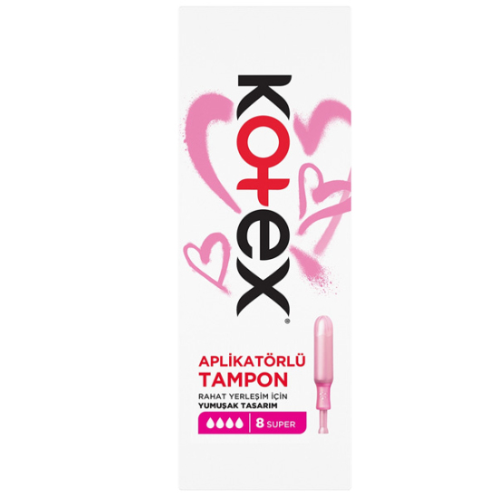 Kotex aplikatörlü normal tampon 8 adet paket hijyenik yumuşak tasarım pratik kullanım kadın hijyen ürünü- 1