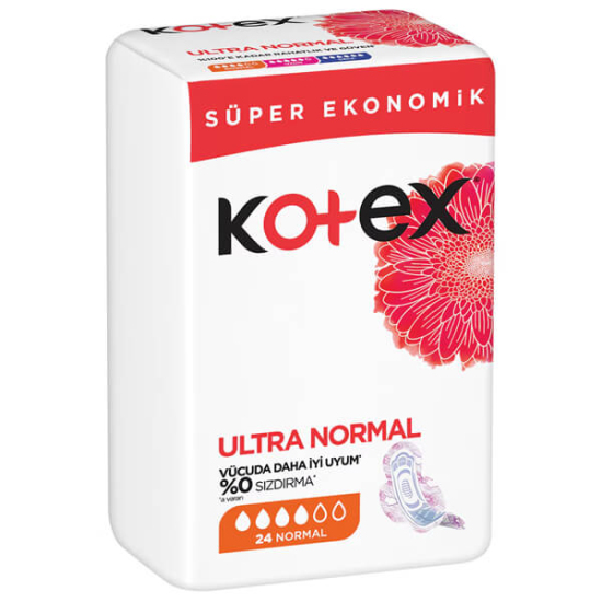 Kotex Ultra Normal hijyenik ped 24 adet paket normal boy günlük kullanım için pratik ve güvenli koruma- 1