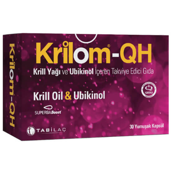 Krilom QH krill oil ubikinol 30 yumuşak kapsül 850 mg krill yağı 100 mg Kaneka ubikinol omega 3 EPA DHA- 1