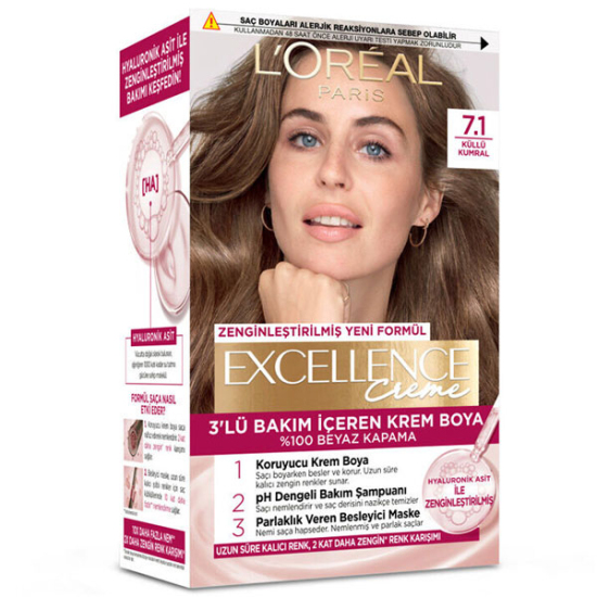  L Oreal Paris Excellence Creme Saç Boyası Küllü Kumral 7.1 - 1