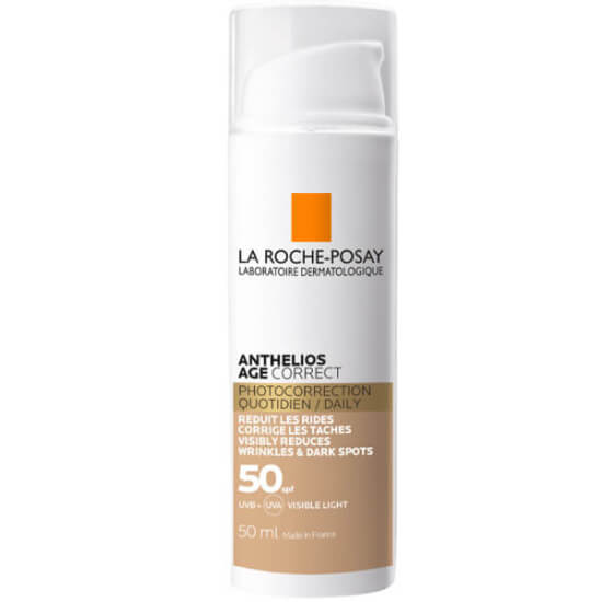 La Roche Posay Anthelios Age Correct Tinted SPF50 50ml renkli güneş koruyucu hyaluronik asit niasinamid- 1