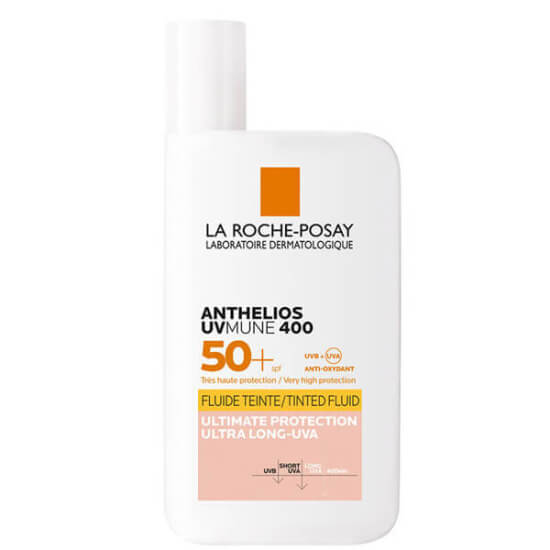 La Roche Posay Anthelios UVmune Fluid Tinted SPF 50 50 ml renkli güneş kremi UVA UVB koruma gliserin akıllı polimer- 1