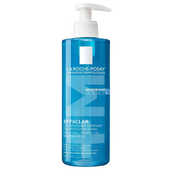 La Roche-Posay Effaclar köpüren yüz temizleme jeli 400 ml pompalı şişe termal su ve Çinko PCA yağlı akneli ciltler- 1