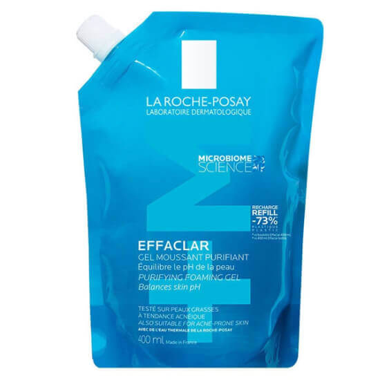 La Roche Posay Effaclar yüz temizleme jeli 400 ml refil yağlı akneli ciltler için fazla yağı arındırır- 1