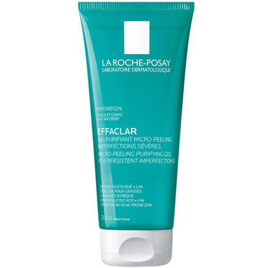 La Roche Posay Effaclar Mikro Peeling Jel 200 ml salisilik asit ve LHA içeren yağlı akneye eğilimli cilt temizleyici- 1