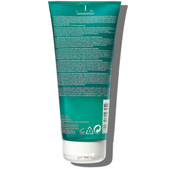 La Roche Posay Effaclar Mikro Peeling Jel 200 ml salisilik asit ve LHA içeren yağlı akneye eğilimli cilt temizleyici- 2