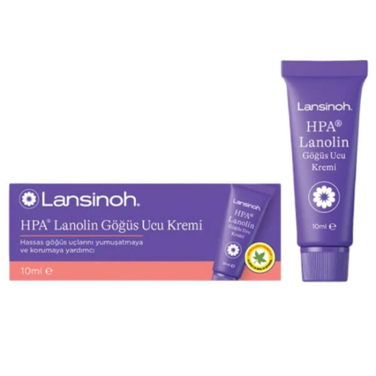 Lansinoh HPA Lanolin göğüs ucu kremi 10 ml tüp kutulu, tatsız kokusuz renksiz HPA lanolin içerir- 1