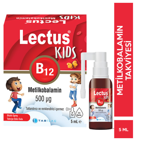 Lectus Metilkobalamin Kids B12 Dil Altı Sprey 5 ML - 1