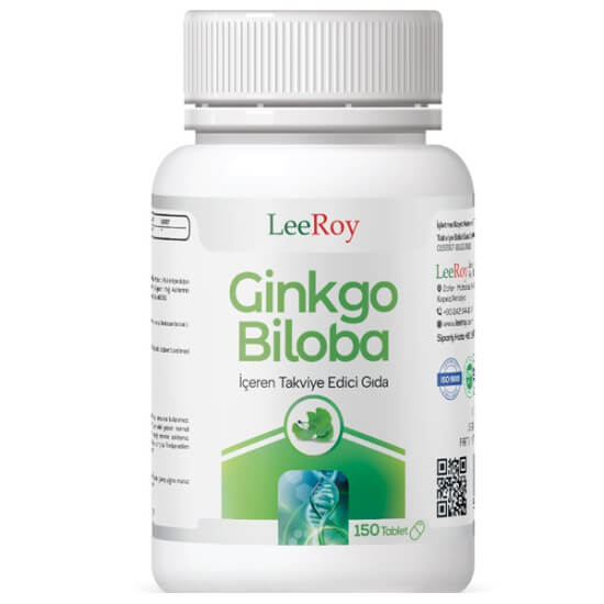 Leeroy Ginkgo Bilabo 150 Tablet gıda takviyesi kutusu, ginkgo biloba içeren bitkisel takviye, 150 tablet- 1