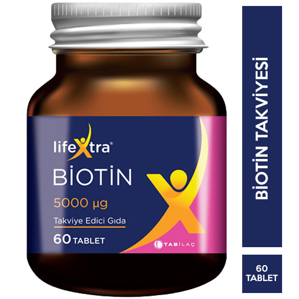Lifextra Biotin 5000 mg 60 Tablet Nar Ecza
