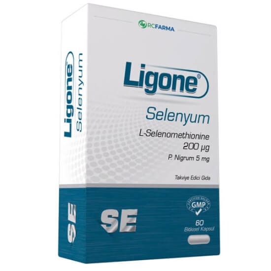Ligone Selenyum 60 bitkisel kapsül takviye 200 mcg L-selenometiyonin ve 5 mg Bioperin karabiber ekstresi vegan Vcaps- 1