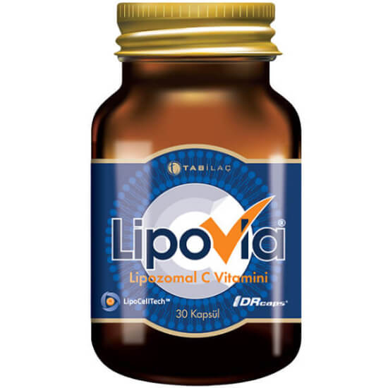 Lipovia Lipozomal C Vitamini 30 kapsül 500 mg C vitamini lipozomal teknoloji fosfatidilkolin içerikli takviye- 1