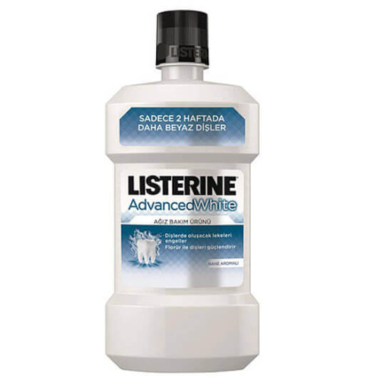Listerine Advanced White diş beyazlatıcı gargara 250 ml florür mineralleri ve esansiyel yağlar ile leke karşıtı ağız bakımı- 1