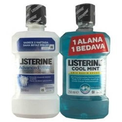 Listerine Advanced White Gargara 250 ml + Cool Mint 250 ml - Thumbnail