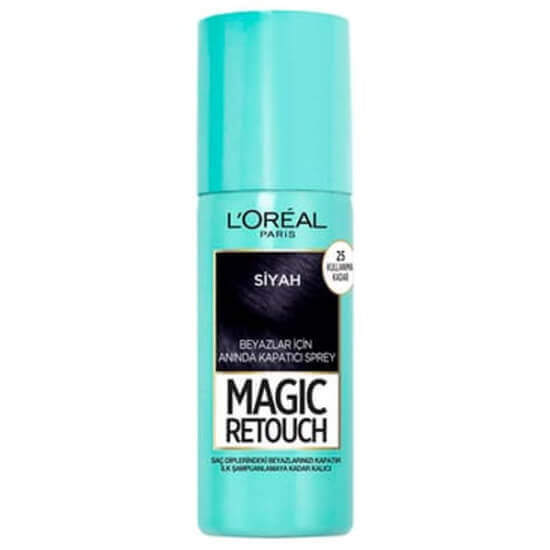 LOréal Paris Magic Retouch beyaz kapatıcı saç spreyi siyah, beyazları kapatır, hızlı kurur, saç rengine uyum sağlar- 1